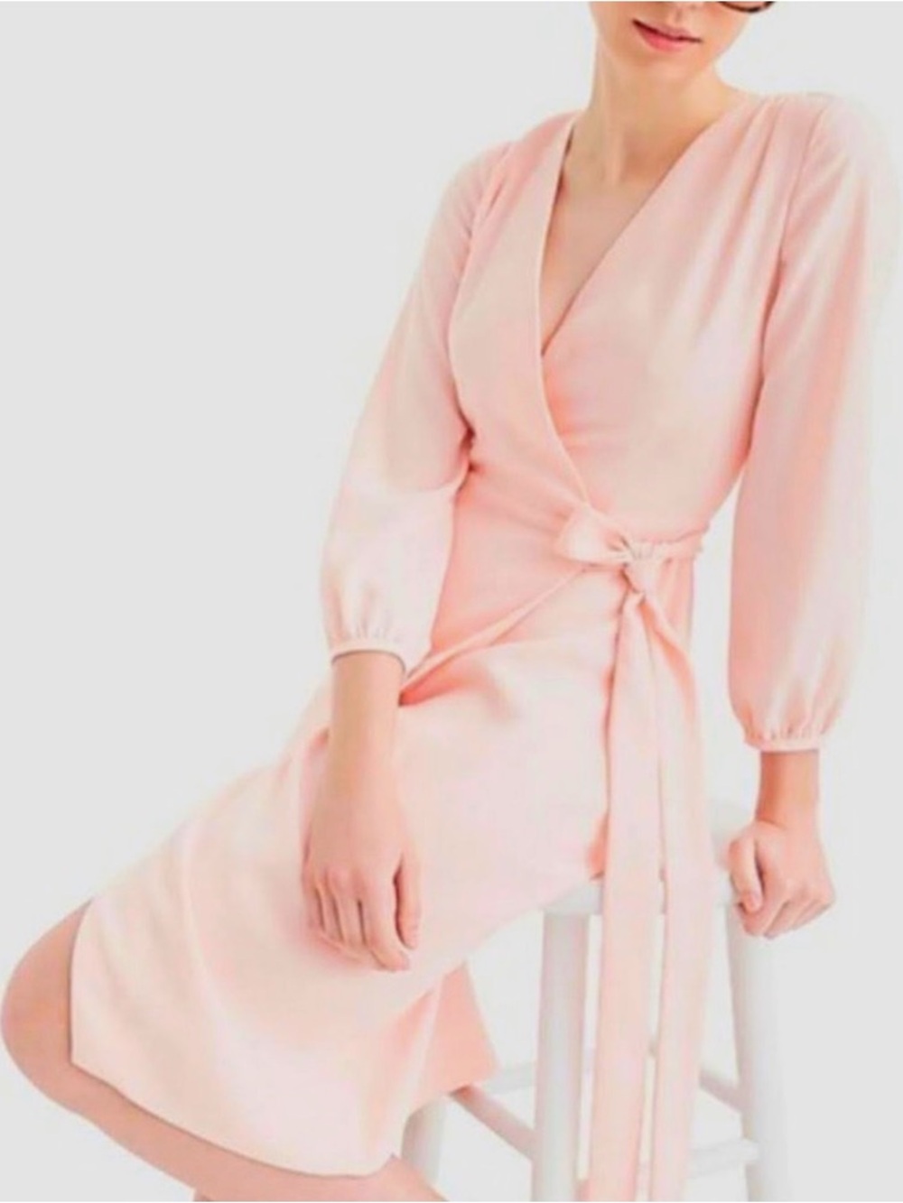 J. Crew peach wrap dress
